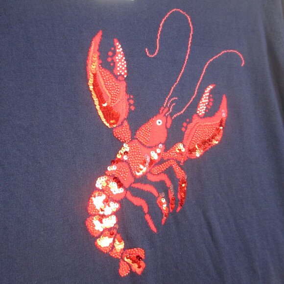 NWT JOULES Women Navy Knit Lobster Christmas Jumper Sweater Miranda Luxe Size 12 - Picture 3 of 12